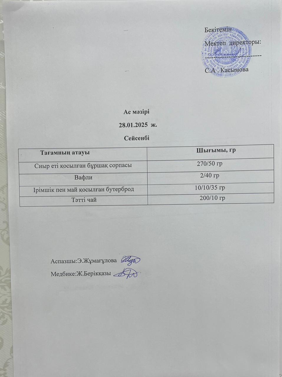 Ас мәзірі