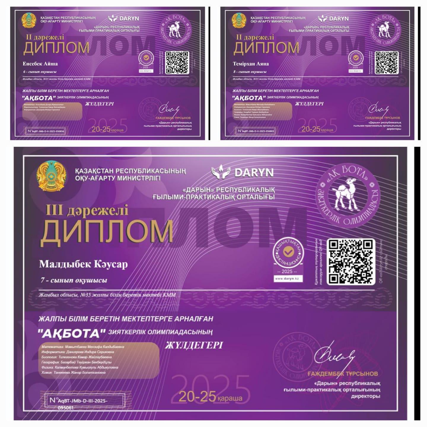 Оқушы жетістіктері